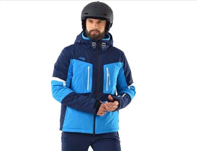 Model :CN004 Blue and black  patchwork design men's ski suit