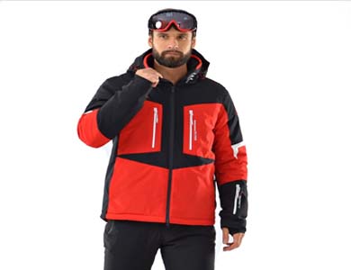 Model :CN003 black and red  patchwork design men's ski suit