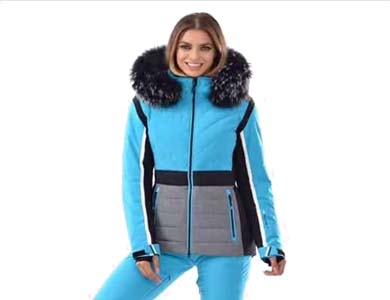Model :CV008 sky  blue patchwork design women's ski suit